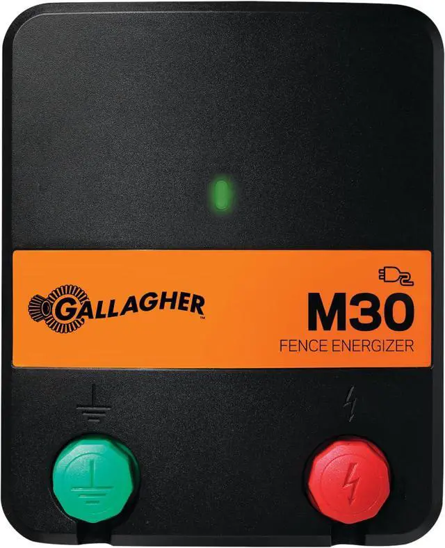 Alt view image 2 of 2 - M30 Electric Fence Charger | 0.3 Joules for Gardens, Pets, & Small Livestock | Powers Up to 5 Miles Clean or 2 Miles Typical Fence | Compact 110V Fence Energizer | Built-in Protection