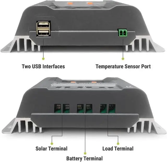 Alt view image 6 of 6 - 50W Watts 12V 10BB Mono Solar Panel Off Grid Solar Charge Kit 50 Watt 12 Volt Solar Panel+10A MPPT Charge Controller+8ft Cord for Connecting Controller to Battery Alligator Clamp