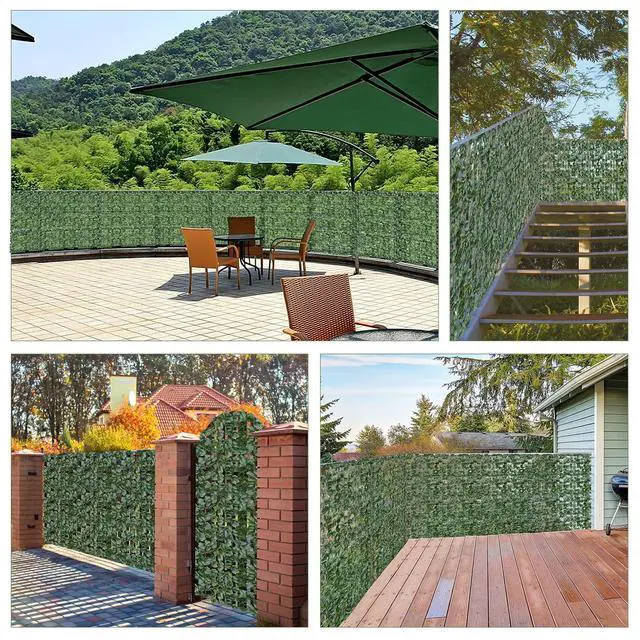 Alt view image 2 of 6 - Artificial Faux Ivy Privacy Fence, 118"x59" Artificial Hedge Faux Ivy Vine Leaf Greenery Wall Screen, Decorative Trellis Fence Covering for Outdoor Porch Garden Patio