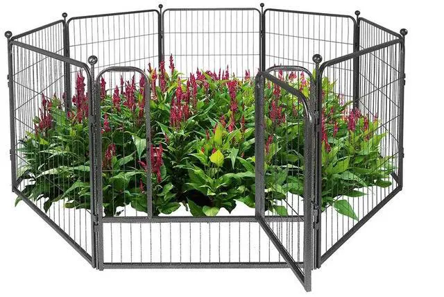 Main image of Decorative Garden Fence, 32 Inch x 21 FT Heavy Duty Iron Fencing Landscape Patio Flower Bed Animal Barrier Border Edging Section, Panel Decor, Folding Wire Fence for Yard for Dog Outdoor