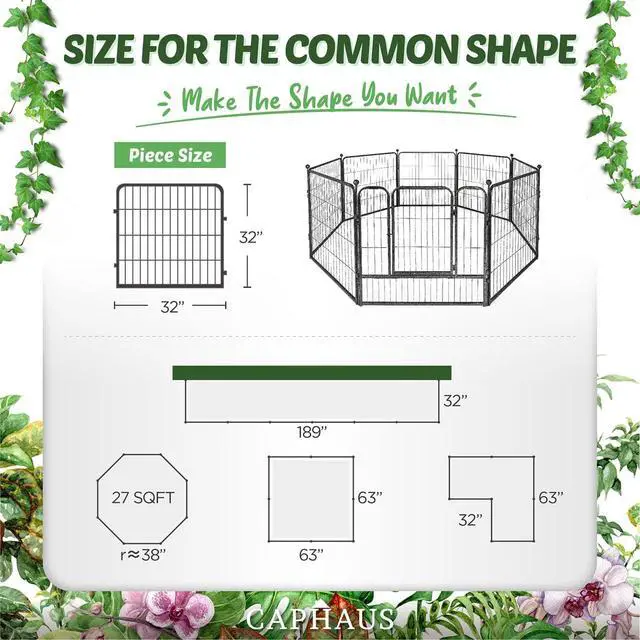Alt view image 5 of 6 - Decorative Garden Fence, 32 Inch x 21 FT Heavy Duty Iron Fencing Landscape Patio Flower Bed Animal Barrier Border Edging Section, Panel Decor, Folding Wire Fence for Yard for Dog Outdoor