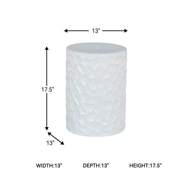 Alt view image 3 of 6 - Jungrove Contemporary Ceramic Indoor/Outdoor Stool, White