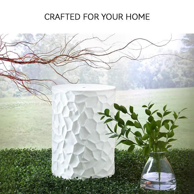 Alt view image 5 of 6 - Jungrove Contemporary Ceramic Indoor/Outdoor Stool, White