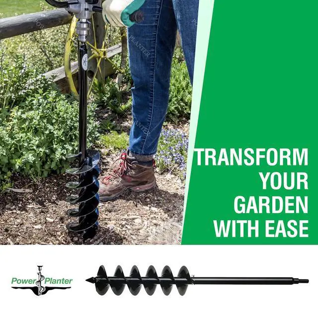 Alt view image 3 of 5 - Large Bulb Auger- 4"x28" Drill Bit Hole Digger for Post Hole Diggers, Digging Holes- Bulb Planter Tool- Auger Drill for Planting- Garden Auger Digging Tool- 1/2" Non-Slip Hex Drive