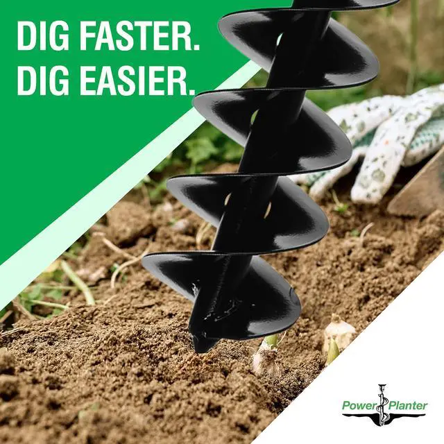 Alt view image 4 of 5 - Large Bulb Auger- 4"x28" Drill Bit Hole Digger for Post Hole Diggers, Digging Holes- Bulb Planter Tool- Auger Drill for Planting- Garden Auger Digging Tool- 1/2" Non-Slip Hex Drive