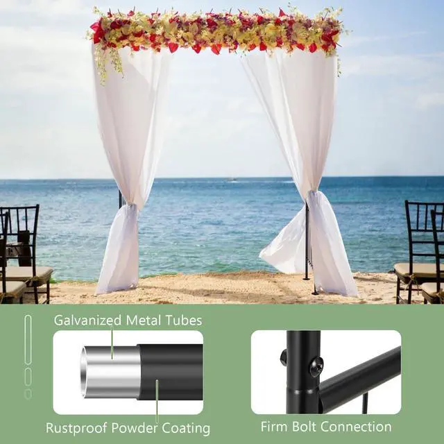 Alt view image 3 of 6 - Garden Arbor Wedding Arch for Ceremony Party, Metal Trellis Archway for Climbing Plants Rose Grape Vines, Steel Frame Pergola Decoration for Backyard Patio Lawn Pathway, Easy to Assemble