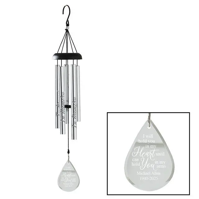 Main image of Personalized Memorial Wind Chime - Engraved Tubes - Glass Sail - Sympathy - Custom Condolences - 24" H - for Those We Love
