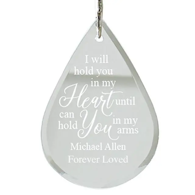 Alt view image 3 of 6 - Personalized Memorial Wind Chime - Engraved Tubes - Glass Sail - Sympathy - Custom Condolences - 24" H - for Those We Love