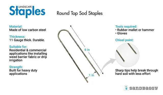 Alt view image 2 of 6 - Galvanized 6 Inch Round Top Landscape Staples ~ SOD Garden Stakes for Drip Irrigation Tubing & PVC Piping - Trusted by Farmers & Contractors Across USA (500 Staples)