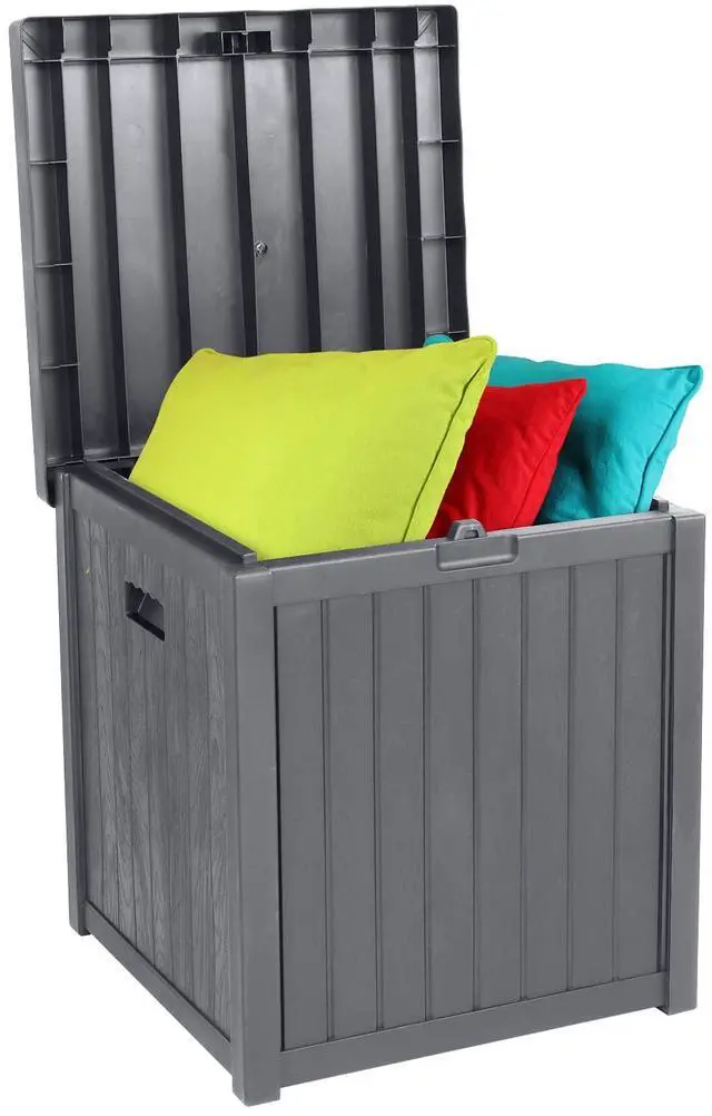 Main image of 51 Gallon Medium Deck Box Organization, Resin Storage Box for Patio Furniture or Tools, Indoor & Outdoor Lockable Container Box for Garden, Pool, Yard, Porch and Balcony (Grey)