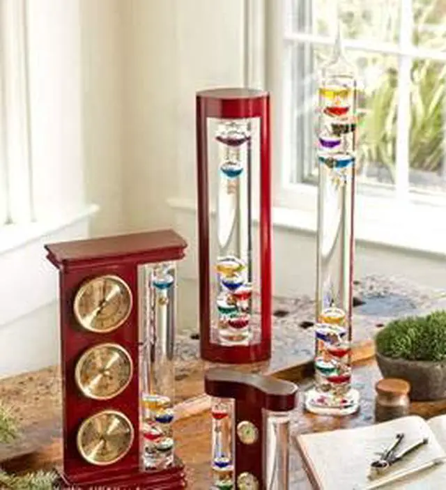 Alt view image 4 of 6 - Galileo Glass Thermometer | 20-Inches Tall | Law of Physics | Indoor Room Temperature for Home House Office Desk Counter Tabletop | Holiday Gift Present
