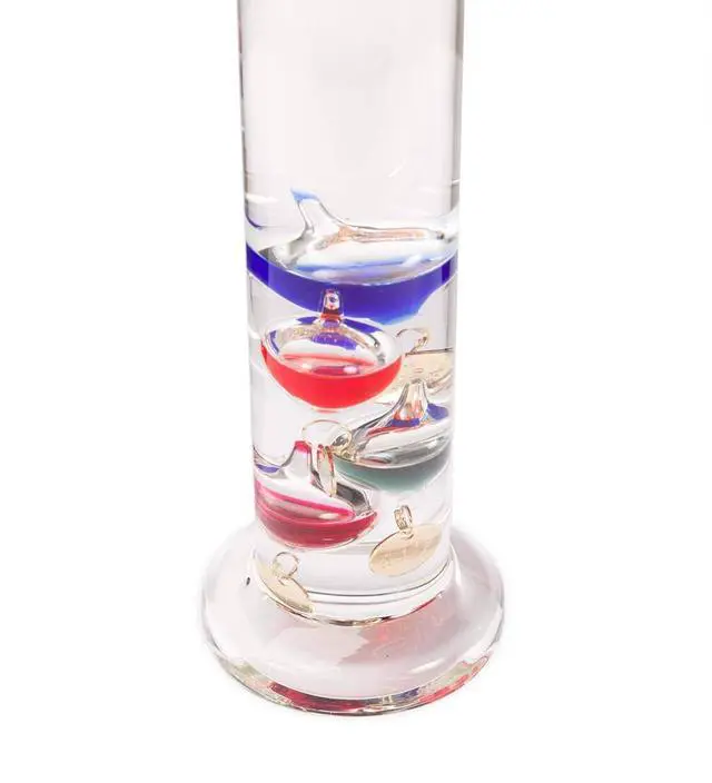 Alt view image 6 of 6 - Galileo Glass Thermometer | 20-Inches Tall | Law of Physics | Indoor Room Temperature for Home House Office Desk Counter Tabletop | Holiday Gift Present