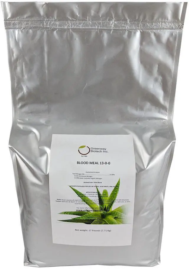 Main image of Blood Meal 13-0-0 for Flowers, Fruits, Vegetables Plants- Nitrogen Fertilizer Plant Food for Home Gardening - 17 Pounds