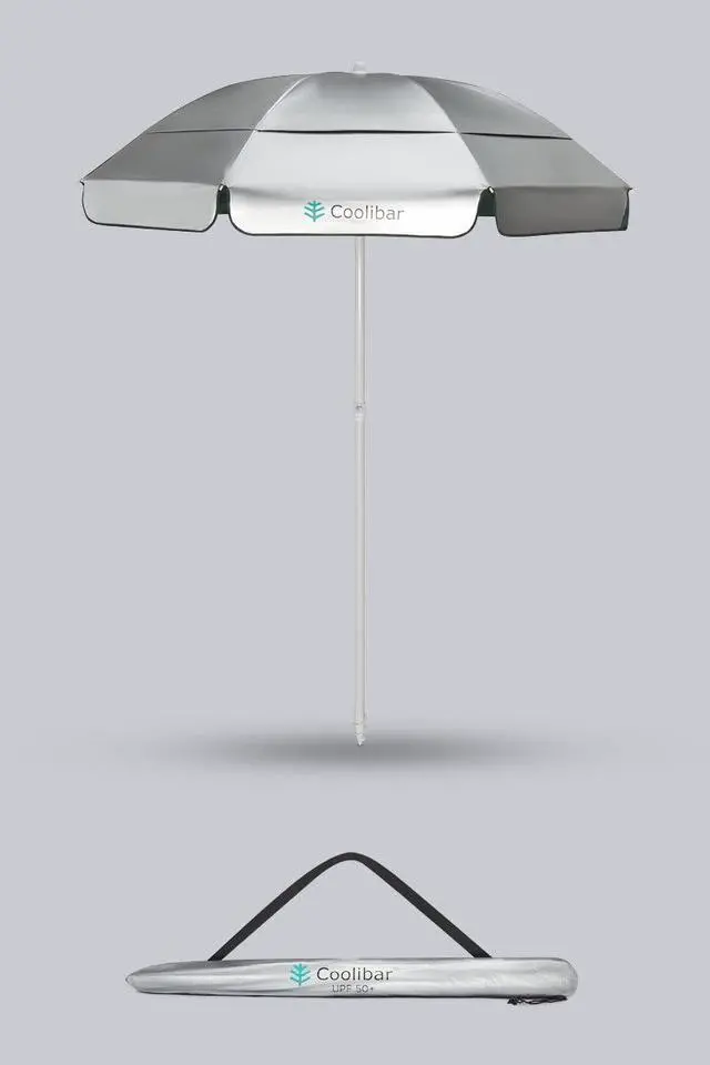 Alt view image 2 of 6 - Beach Umbrella - UPF 50+ Sun Protection - Intego in Silver