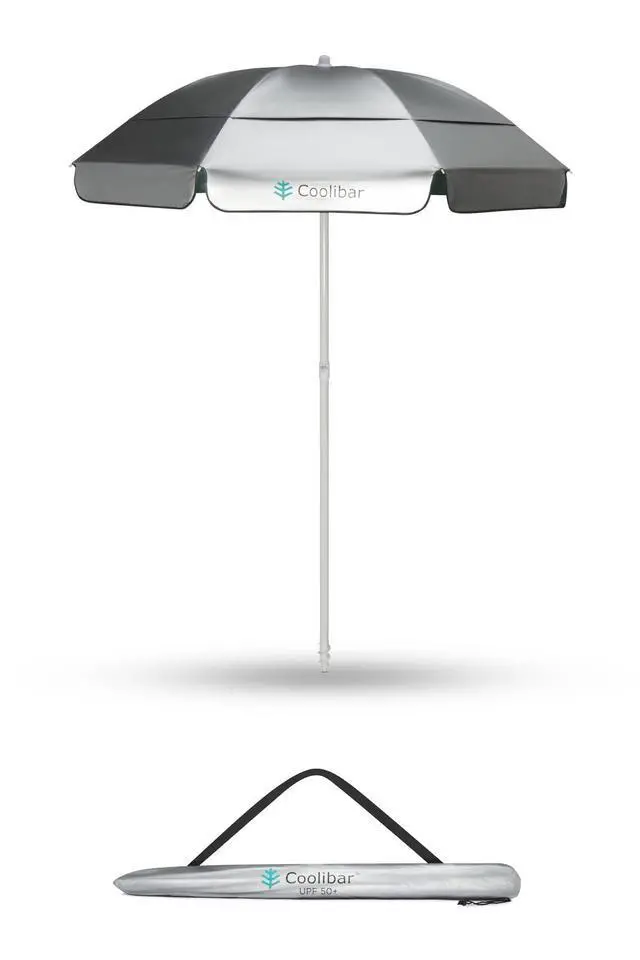 Alt view image 6 of 6 - Beach Umbrella - UPF 50+ Sun Protection - Intego in Silver