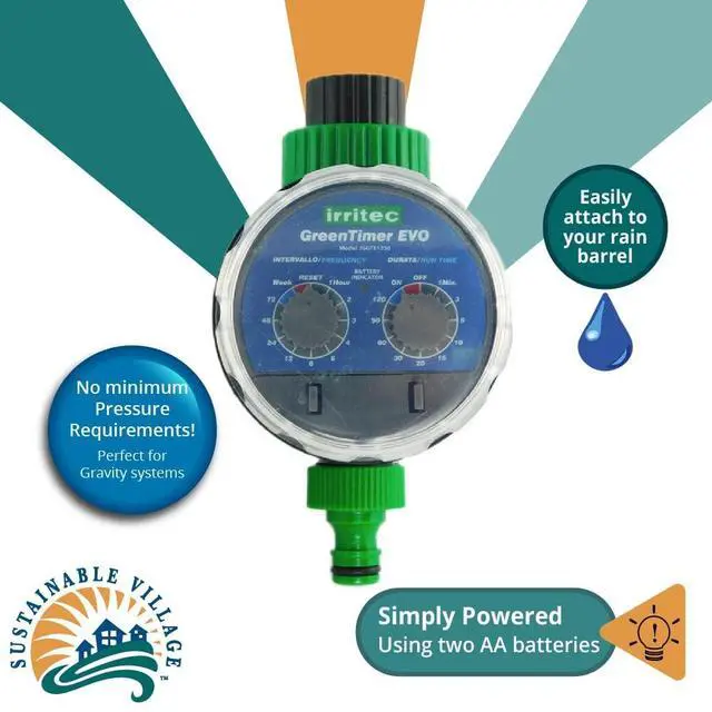 Alt view image 4 of 4 - Gravity System Timer (W/ADAPTERS) | Ideal for Drip Irrigation & Irrigation System Kit(s) | Battery-Operated Irrigation Controllers/Hose Timer | No Pressure Needed!