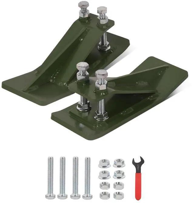 Main image of 2Pcs Tractor Bucket Protector, 3/8'' Thick Snow Skid Tamer, Double Hex Lock Nuts & Bolts Included for Snow Removal, Leaves, Gravel Spreading, Green