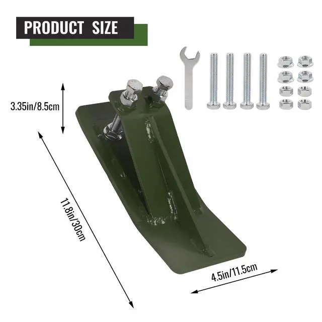 Alt view image 4 of 6 - 2Pcs Tractor Bucket Protector, 3/8'' Thick Snow Skid Tamer, Double Hex Lock Nuts & Bolts Included for Snow Removal, Leaves, Gravel Spreading, Green