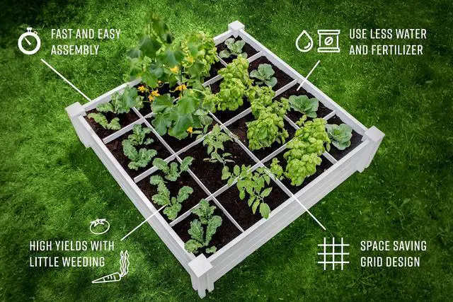 Alt view image 5 of 6 - Gardens 4x4 Garden Bed with Grow Grid, Packaging may vary