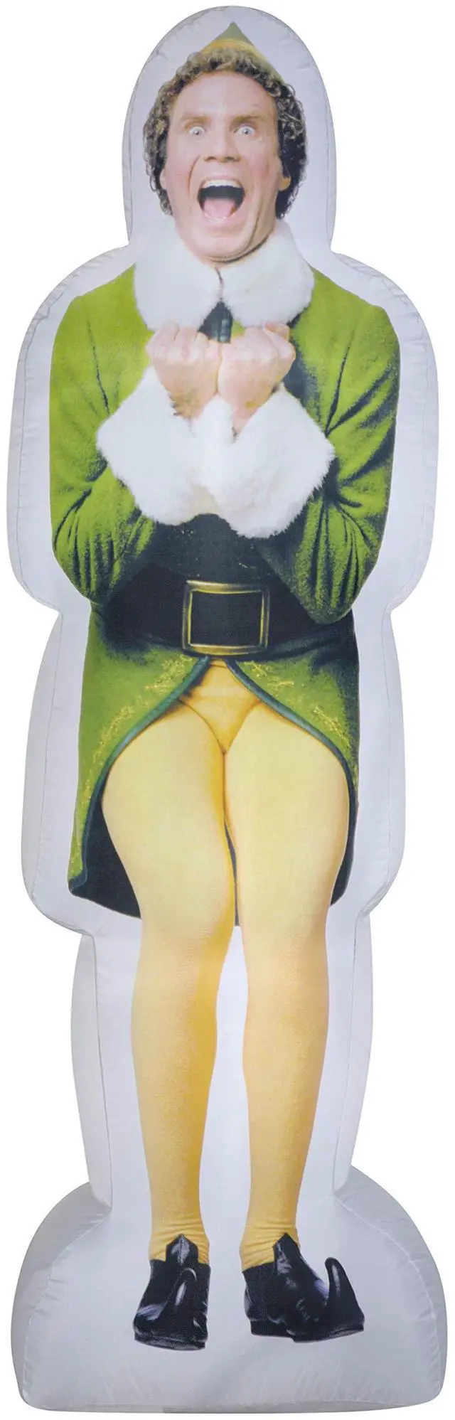 Main image of Photorealistic Christmas Airblown Inflatable Excited Buddy The Elf S LG WB, 6 ft Tall, Green