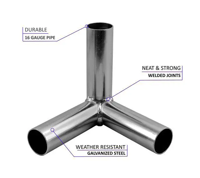 Alt view image 2 of 6 - GoodsZone Canopy Fittings Set 1-3/8" Slant roof Carport Gazebo Lean to Shed Frame Connectors Coupling, Full Set for 6, 8, 10 Legs, Without Poles (for 4 Legs)
