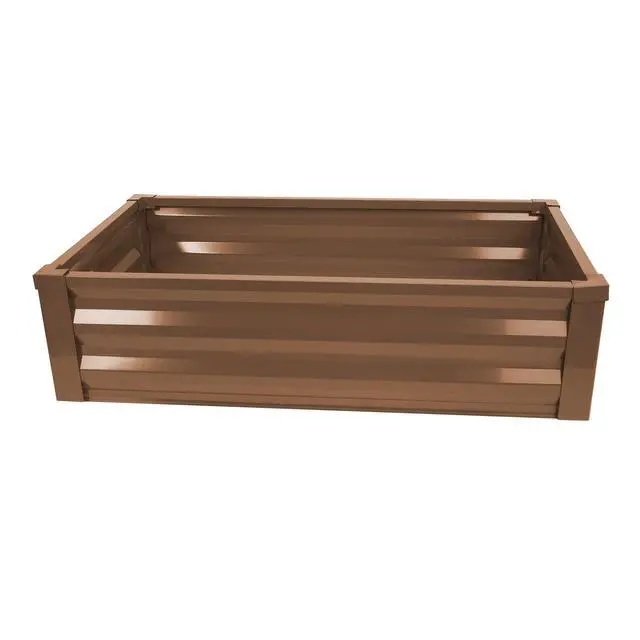 Alt view image 2 of 4 - Timber Brown Powder-Coated Metal Raised Garden Bed Planter 24" W x 48" L