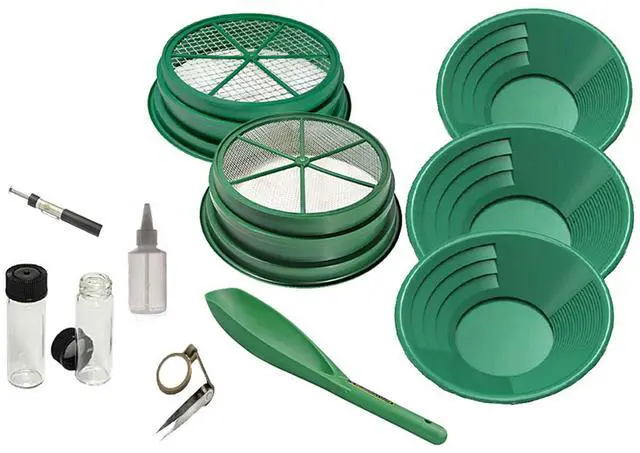 Main image of 11 pc Prospecting-Mining-Panning Kit- 2- Classifiers 3 Gold Pans,+ More!!