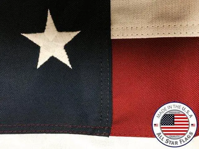 Alt view image 2 of 5 - Heavy-Duty American Flag 4x6' -100% Made in The USA- Durable, Long Lasting, Polyester Fabric - Embroidered Stars, Sewn Stripes, 4 Rows of Lock Stitching on The Fly End, High Wind Usage