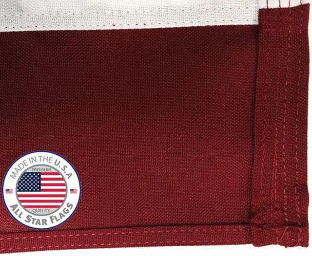 Alt view image 3 of 5 - Heavy-Duty American Flag 4x6' -100% Made in The USA- Durable, Long Lasting, Polyester Fabric - Embroidered Stars, Sewn Stripes, 4 Rows of Lock Stitching on The Fly End, High Wind Usage