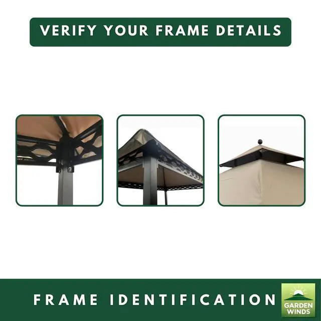 Alt view image 6 of 6 - Reinforced RipLock 350 Replacement Canopy Top Cover Compatible with Pinehurst 8 x 5 Grill Gazebo Model L-GG093PST-B - Nutmeg