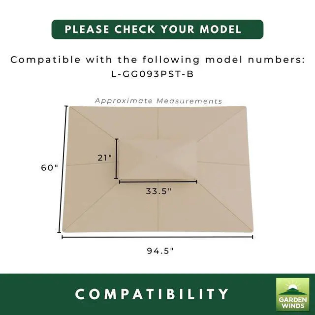 Alt view image 5 of 6 - Reinforced RipLock 350 Replacement Canopy Top Cover Compatible with Pinehurst 8 x 5 Grill Gazebo Model L-GG093PST-B - Green