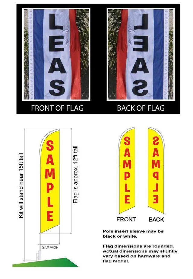 Alt view image 4 of 4 - BBQ Barbeque Advertising Feather Banner Swooper Flag Sign with Flag Pole Kit and Ground Stake