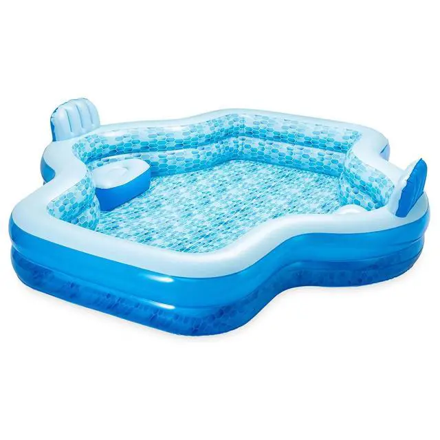 Alt view image 2 of 6 - Members Mark Elegant Family Pool 10 Feet Long 2 Inflatable Seats with Backrests - 1 Pack