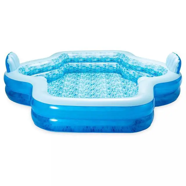 Alt view image 3 of 6 - Members Mark Elegant Family Pool 10 Feet Long 2 Inflatable Seats with Backrests - 1 Pack