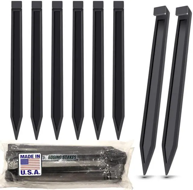 Main image of USA Made (150-Pack) Nylon Landscape Edging Anchoring Plastic Ground Stakes, 10-Inch Length - (Fits Most Brands EasyFlex Dimex Proflex) (150)