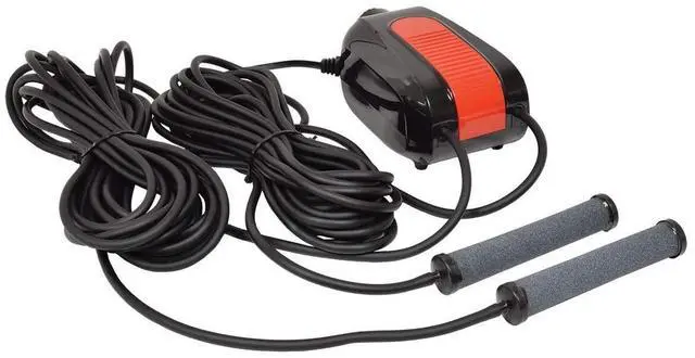 Main image of EasyPro CAS2 | Dual Outlet Compact Aeration Kit for Water Gardens & Koi Ponds up to 2000 Gallons & 4 Deep | Single Stone Diffuser Head | Extremely Quiet Operation | Two Year (on compressor)