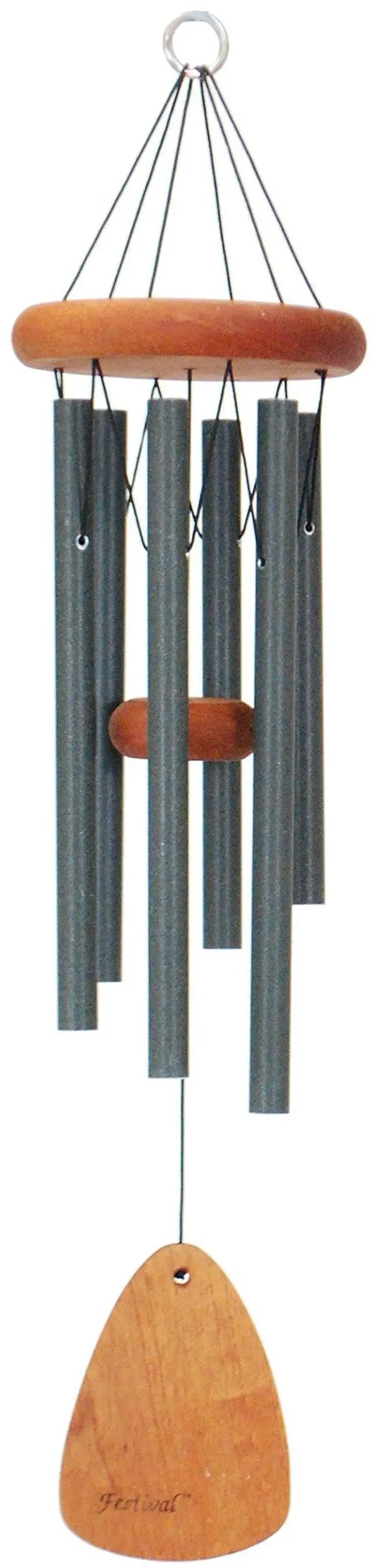 Main image of 24-inch Redwood Wind Chime in Forest Green by Wind River for Patio, Backyard, Garden, and Outdoor décor. Made in the USA