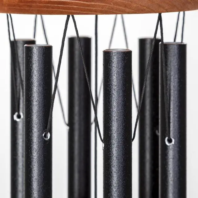 Alt view image 2 of 6 - 24-inch Redwood Wind Chime in Black by Wind River for Patio, Backyard, Garden, and Outdoor décor. Made in the USA