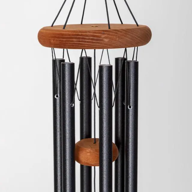Alt view image 3 of 6 - 24-inch Redwood Wind Chime in Black by Wind River for Patio, Backyard, Garden, and Outdoor décor. Made in the USA