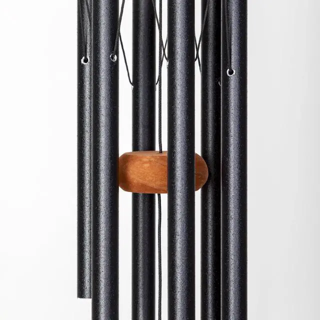 Alt view image 4 of 6 - 24-inch Redwood Wind Chime in Black by Wind River for Patio, Backyard, Garden, and Outdoor décor. Made in the USA