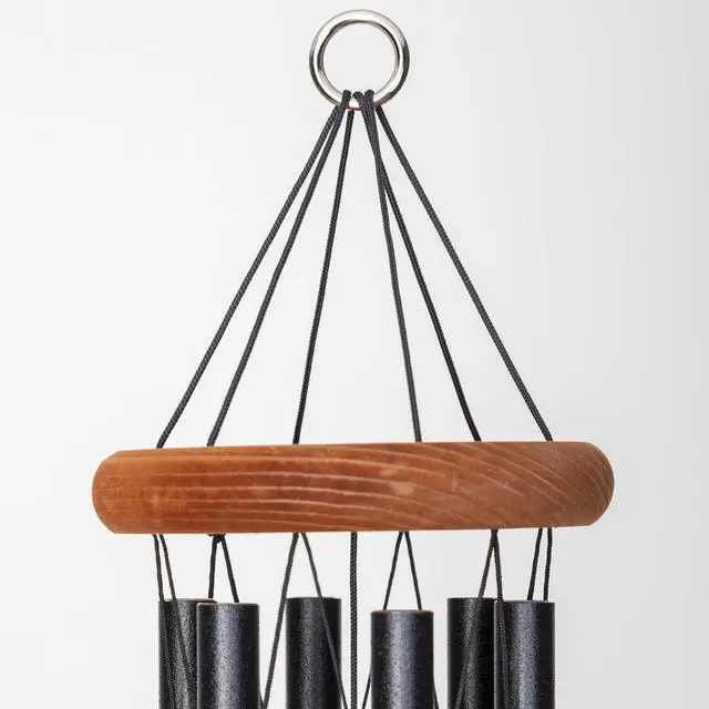 Alt view image 5 of 6 - 24-inch Redwood Wind Chime in Black by Wind River for Patio, Backyard, Garden, and Outdoor décor. Made in the USA