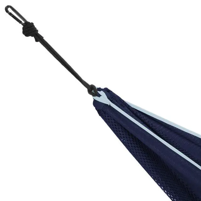Alt view image 2 of 5 - C9MESH-42 Hammock with Stand, Navy and Turquoise