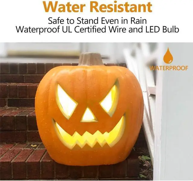 Alt view image 2 of 6 - 21" Jack-O-Lantern Halloween Plastic Pumpkin Lantern Jack o Lanterns Lighted Pumpkin Decorations with LED Bulb for Indoor/Outdoor Decoration