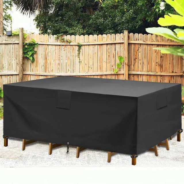 Main image of 2020 Upgraded Patio Furniture Covers, 100% Waterproof Rectangular Patio Table Cover, 90" L x 56" W x 27.5" H 600D Tear-Resistant Sofa, Table and Chair Outdoor Furniture Set Covers