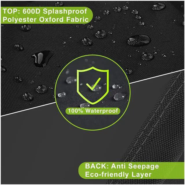 Alt view image 3 of 6 - 2020 Upgraded Patio Furniture Covers, 100% Waterproof Rectangular Patio Table Cover, 90" L x 56" W x 27.5" H 600D Tear-Resistant Sofa, Table and Chair Outdoor Furniture Set Covers