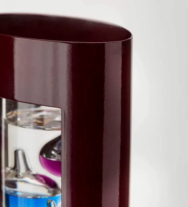 Alt view image 5 of 6 - Galileo Glass Thermometer | 14.5-Inches Tall with Cherry Wood Frame | Law of Physics | Indoor Room Temperature for Home House Office Desk Counter Tabletop | Holiday Gift Present