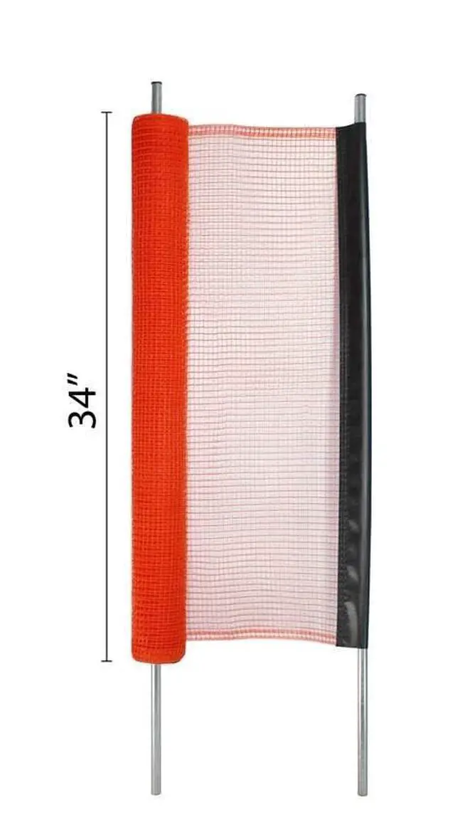 Alt view image 5 of 6 - Non-Retractable Driveway Safety Net, Orange, 18' | Outdoor Barrier; Playtime Safety; Yard Safety