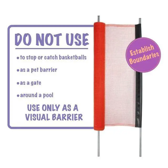 Alt view image 6 of 6 - Non-Retractable Driveway Safety Net, Orange, 18' | Outdoor Barrier; Playtime Safety; Yard Safety