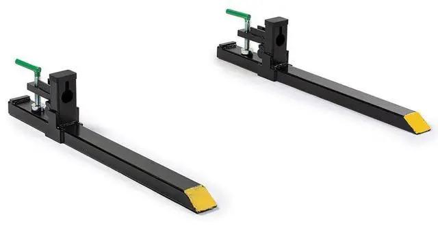Main image of Light-Duty 43" Clamp-On Pallet Forks, 30" x 3" Fork Length, Rated 1,500 LB, Easy to Install on Loader or Skid Steer Bucket