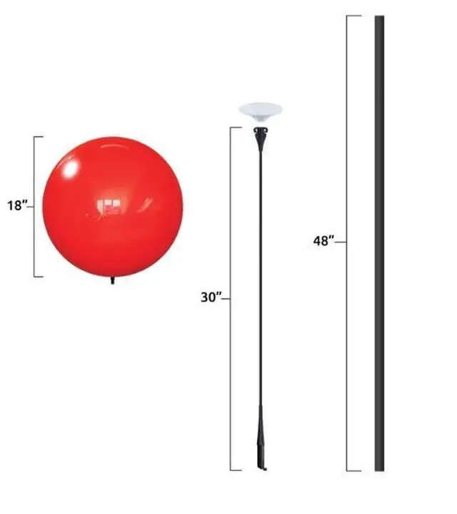Alt view image 2 of 6 - Weatherproof Reusable Balloon Long Pole Kit - Helium Free Plastic Outdoor Balloons